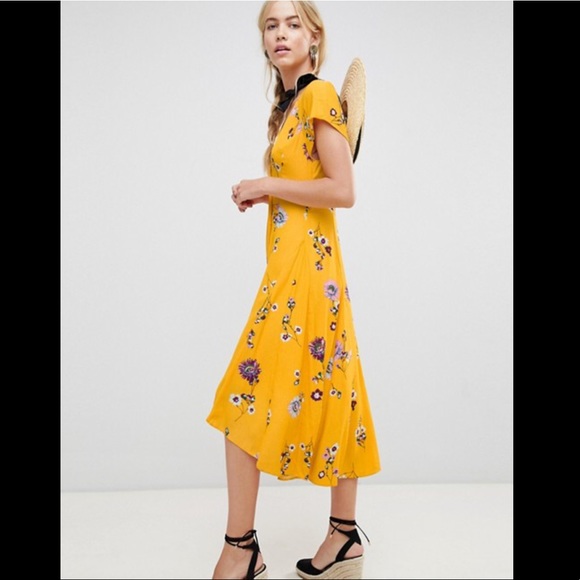 Free People NWT Lost In You Floral Midi Dress L - Picture 5 of 8